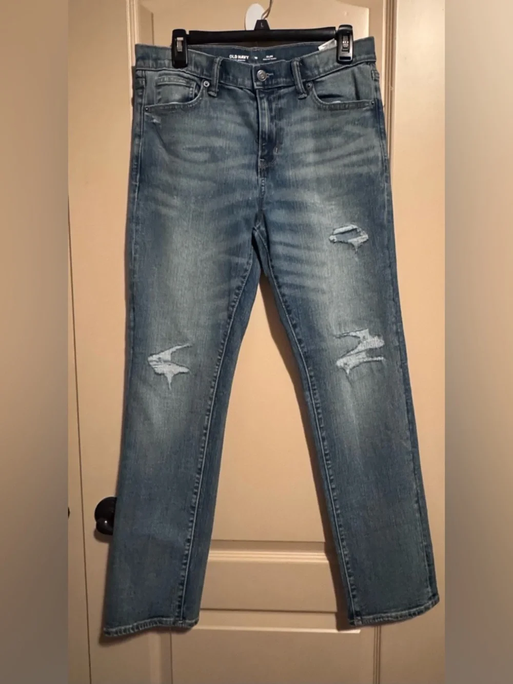OLD NAVY 360° STRETCH light-wash, distressed jeans  slim-fit boys